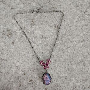 Express Pink and Silver Floral Necklace